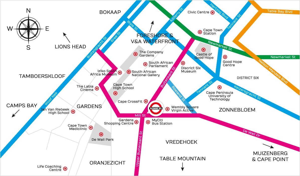 kat jeyografik nan buitenkant lari yo nan Cape Town