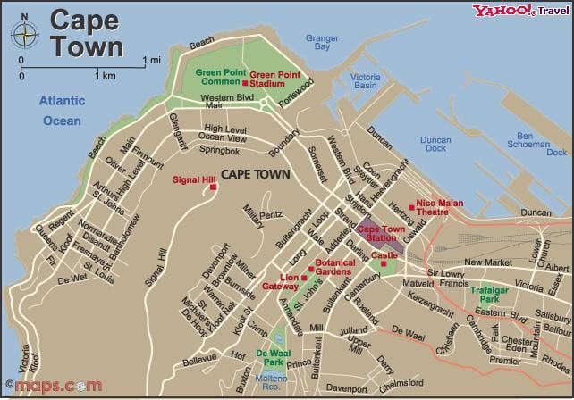 vil la nan Cape Town kat jeyografik visualiseur