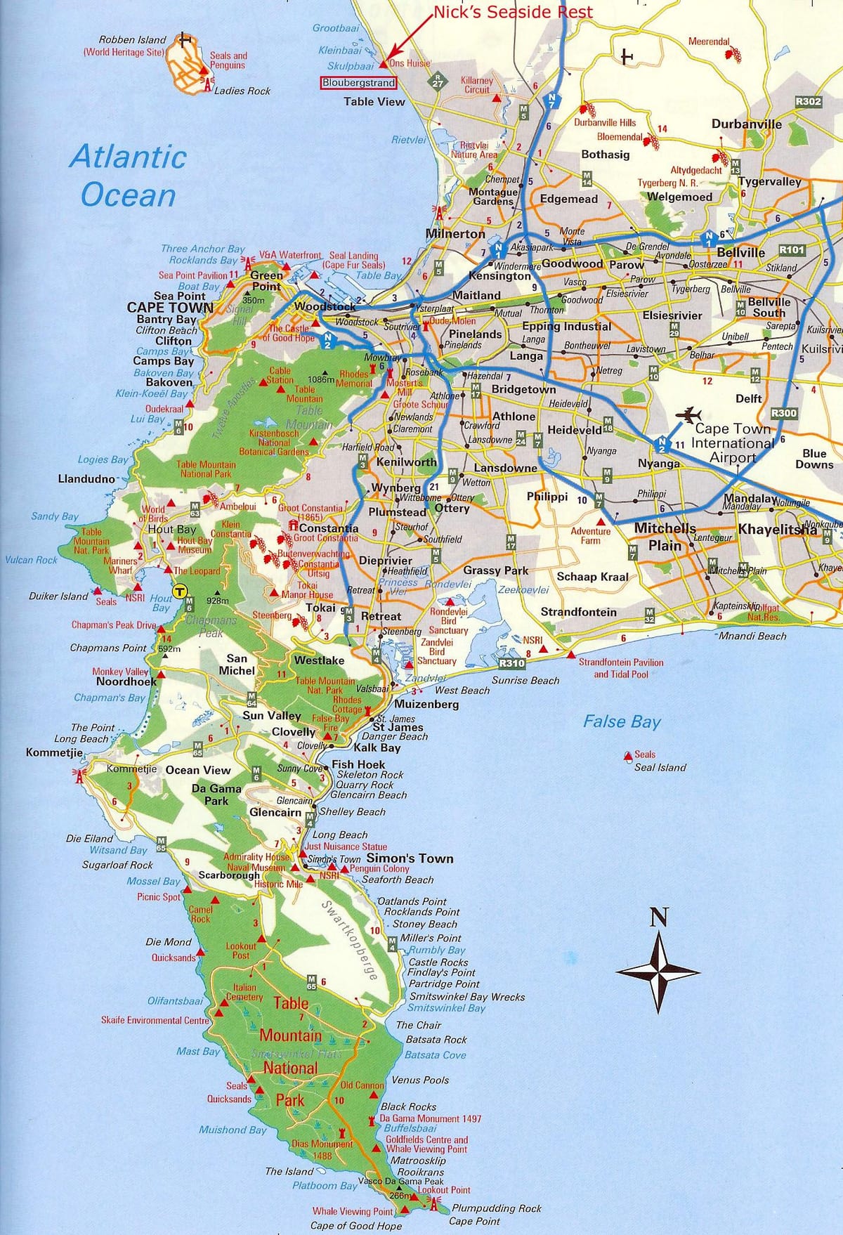 yon kat jeyografik nan Cape Town