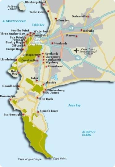 Cape Town katye kat jeyografik