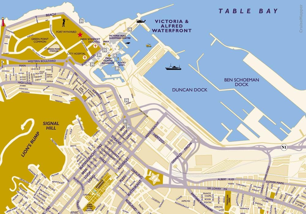 pò a nan Cape Town viv kat jeyografik
