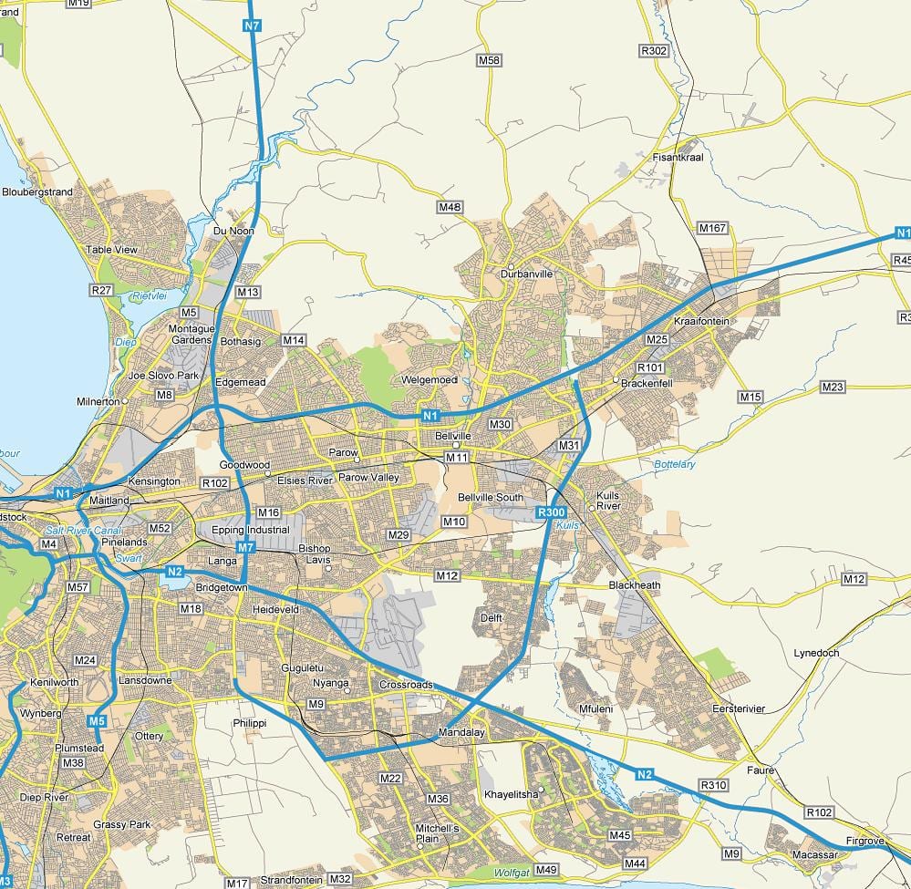 kat jeyografik nan kat jeyografik lari yo nan bellville Cape Town