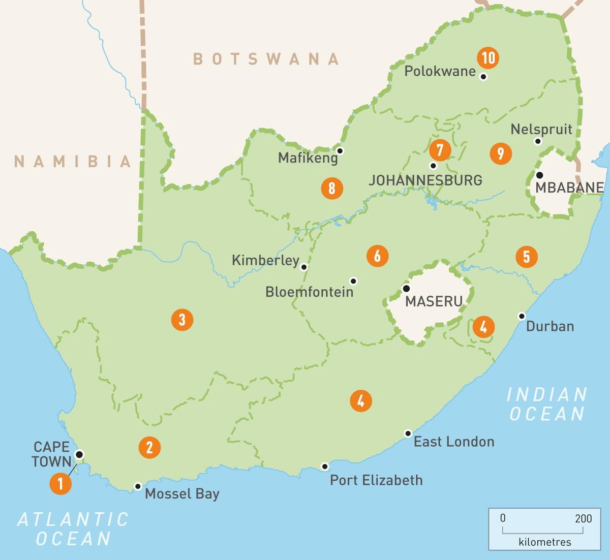 Cape Town nan sa a kat jeyografik