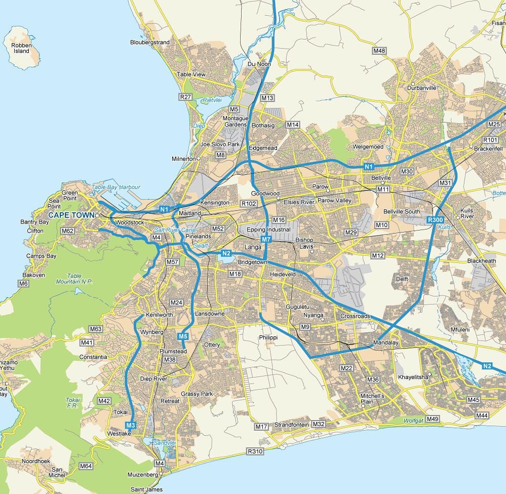 kat jeyografik nan langa Cape Town