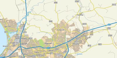 Kat jeyografik nan durbanville tout savann pou bèt yo