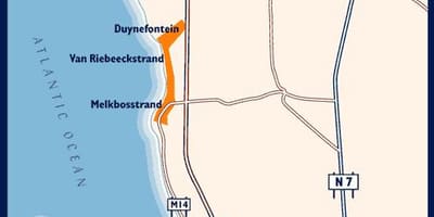 Kat jeyografik la nan lwès plaj Cape Town