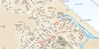 Kat jeyografik nan kat jeyografik lari yo nan Cape Town ak zòn ki antoure