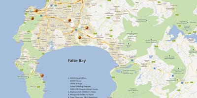 Kat jeyografik nan Cape Town nan zòn Sid Afrik