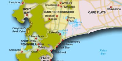 Kat jeyografik nan tout savann pou bèt nò Cape Town